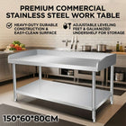 Stainless Steel Work Table 150x60x80cm 2 Tier