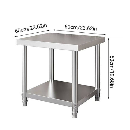 Stainless Steel Work Table 60x60x50cm 2 Tier