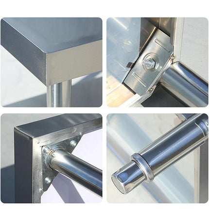 Stainless Steel Work Table 150x60x80cm 2 Tier