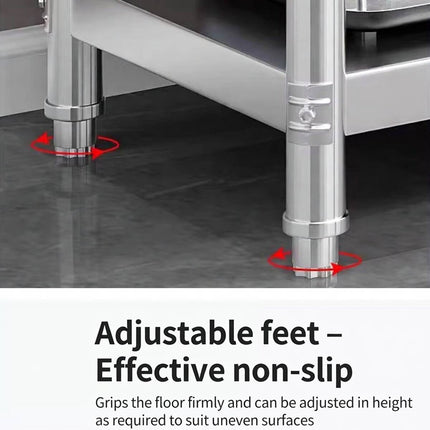 Stainless Steel Work Table 60x60x50cm 2 Tier