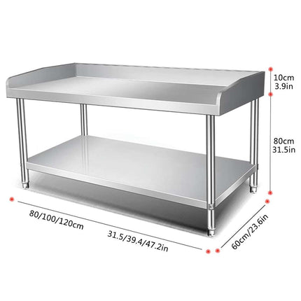 Stainless Steel Work Table 150x60x80cm 2 Tier