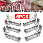 6pcs Stainless Steel Tablecloth Clips Table Cover Holders for Desktop Picnic