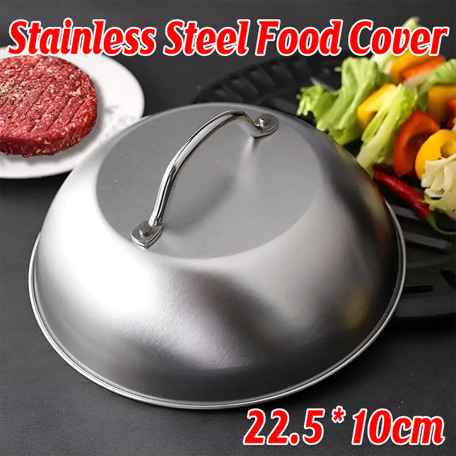 Stainless Steel Food Cover Dome Lid For Teppanyaki Grill Steak Cooking Kitchen
