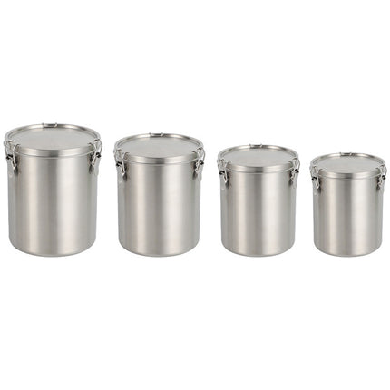 Stainless Steel Pet Food Storage Bucket Dog Cat Grain Container Bin Kitchen
