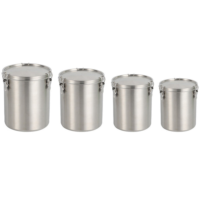 Stainless Steel Pet Food Storage Bucket Dog Cat Grain Container Bin Kitchen