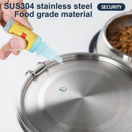 Stainless Steel Pet Food Storage Bucket Dog Cat Grain Container Bin Kitchen