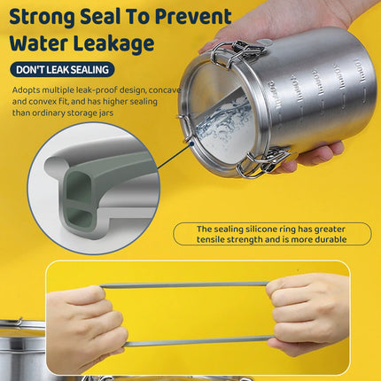 Stainless Steel Pet Food Storage Bucket Dog Cat Grain Container Bin Kitchen