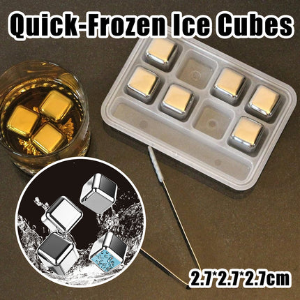 304 Stainless Steel Reusable Ice Cubes For Whiskey Wine Chilling Freezing Set