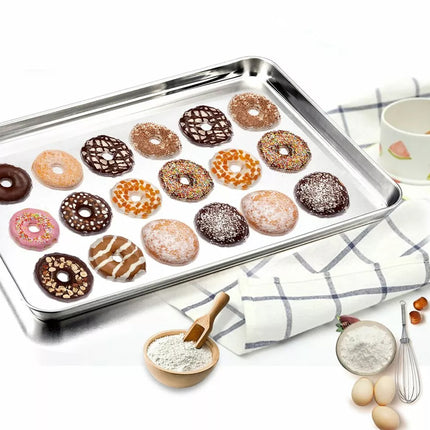 Stainless Steel Baking Tray With Cooling Rack Kitchen Cookie Oven Sheet Pan Set