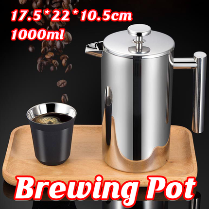 Coffee Pot 1000ml Stainless Steel Hand Brewed Teapot Kettle for Pour Over Home