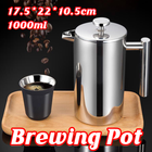 Coffee Pot 1000ml Stainless Steel Hand Brewed Teapot Kettle for Pour Over Home