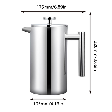 Coffee Pot 1000ml Stainless Steel Hand Brewed Teapot Kettle for Pour Over Home