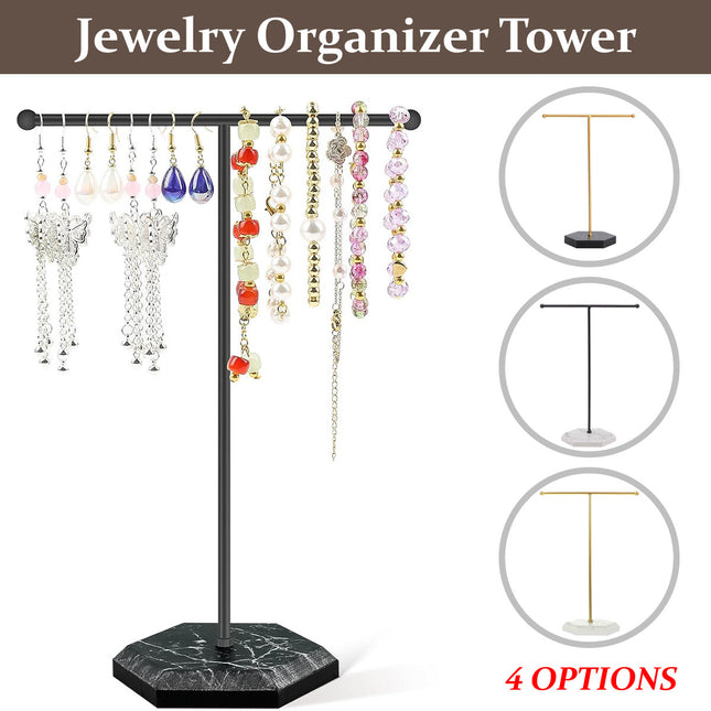 Jewelry Display Stand T-shape Earring Necklace Rack Tabletop Holder