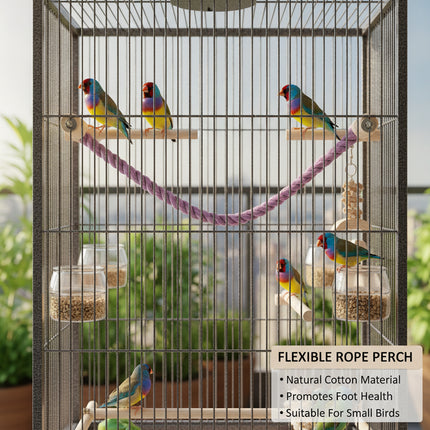 Bendable Cotton Rope Parrot Perch Bird Climbing Stand Toy Purple 3 Sizes