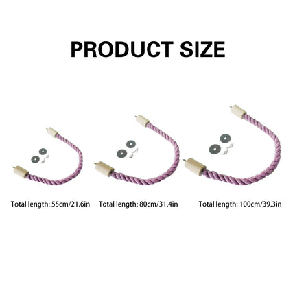 Bendable Cotton Rope Parrot Perch Bird Climbing Stand Toy Purple 3 Sizes