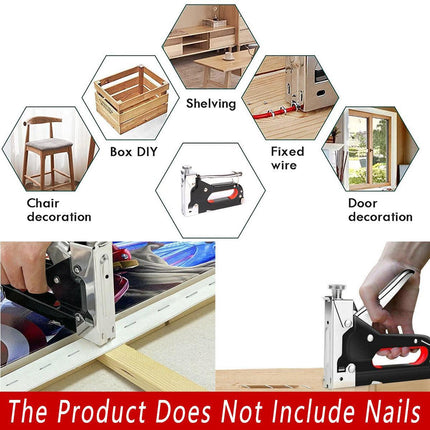 Heavy Duty Staple Gun Fastener Tool Tacker with Staples for Upholstery and Nails
