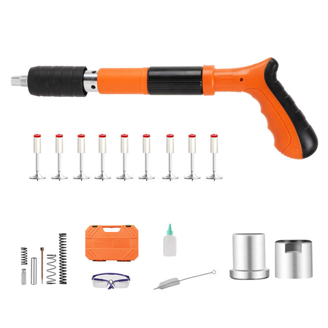 Adjustable Mini Air Nail Gun Machine Wall Fastening Rivet Tool with 100PCS Nails
