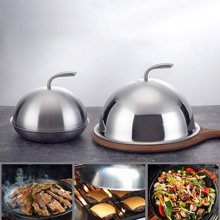 Durable Stainless Steel Steak Cover Round BBQ Cooking Dome For Food Covering