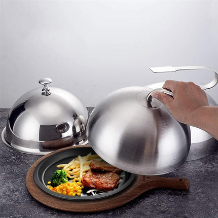 Durable Stainless Steel Steak Cover Round BBQ Cooking Dome For Food Covering
