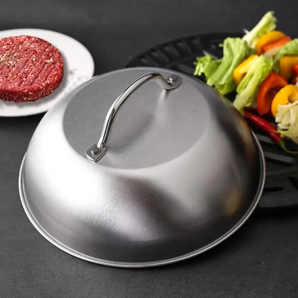 Stainless Steel Food Cover Dome Lid For Teppanyaki Grill Steak Cooking Kitchen