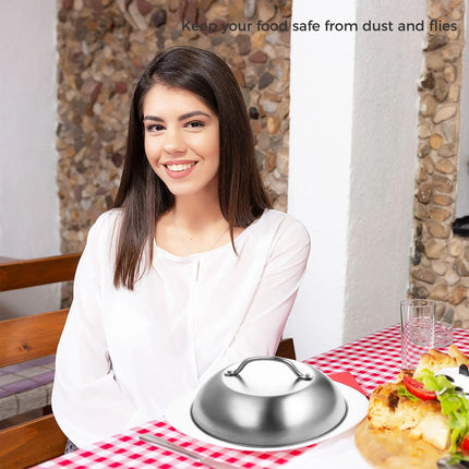 Stainless Steel Food Cover Dome Lid For Teppanyaki Grill Steak Cooking Kitchen