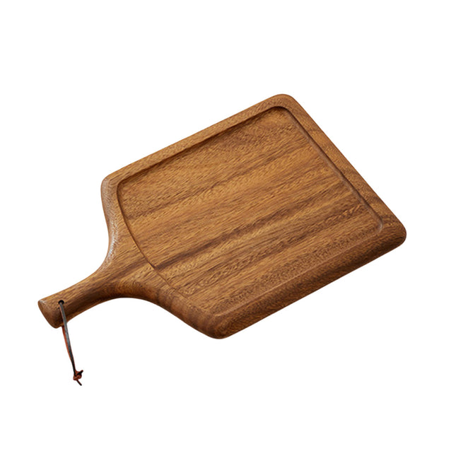 40cm Solid Wood Steak Serving Board Wooden Pizza Plate with Handle Hanging Loop