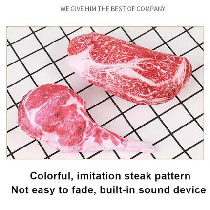 Steak Shaped Dog Chew Toy Durable Soft Pet Chewing Toy for Dogs Puppy Play