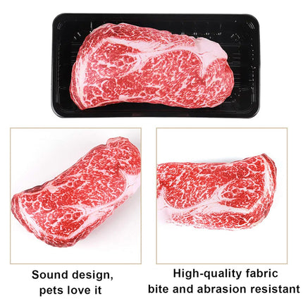 Steak Shaped Dog Chew Toy Durable Soft Pet Chewing Toy for Dogs Puppy Play
