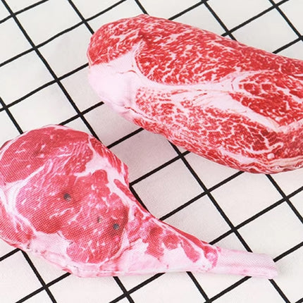 Steak Shaped Dog Chew Toy Durable Soft Pet Chewing Toy for Dogs Puppy Play