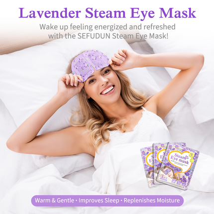 12PCS Lavender Steam Eye Mask Disposable Heated Relaxing Warm Compress Pads