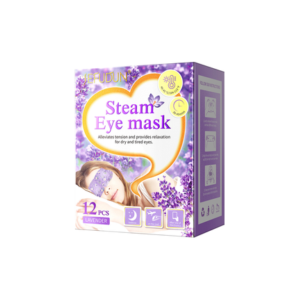 12PCS Lavender Steam Eye Mask Disposable Heated Relaxing Warm Compress Pads