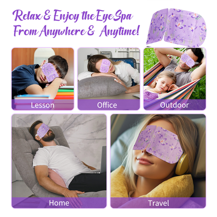12PCS Lavender Steam Eye Mask Disposable Heated Relaxing Warm Compress Pads