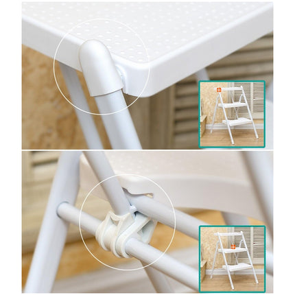 2 or 3-Layer Folding Step Stool with Non-Slip Pedals 150kg White