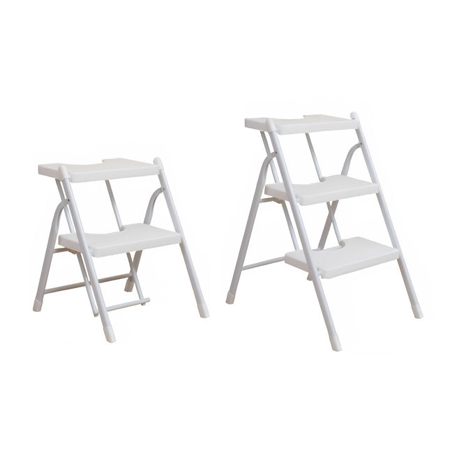2 or 3-Layer Folding Step Stool with Non-Slip Pedals 150kg White