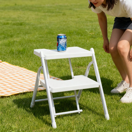 2 or 3-Layer Folding Step Stool with Non-Slip Pedals 150kg White