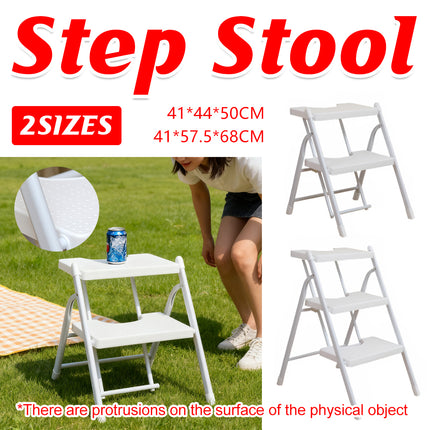 2 or 3-Layer Folding Step Stool with Non-Slip Pedals 150kg White