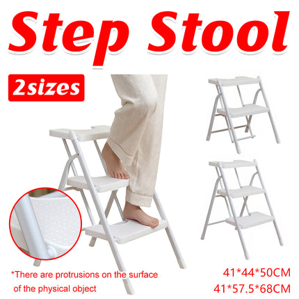 2 or 3-Layer Folding Step Stool with Non-Slip Pedals 150kg White