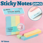 Pastel Sticky Note Strips 4 Colours 20 Pack