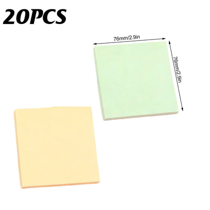 Square Sticky Notes 20 Pads 76mm Yellow or Green