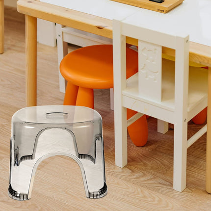 4pcs Transparent Plastic Stool Stackable Anti Slip 35.5 x 29.5 x 27cm Durable