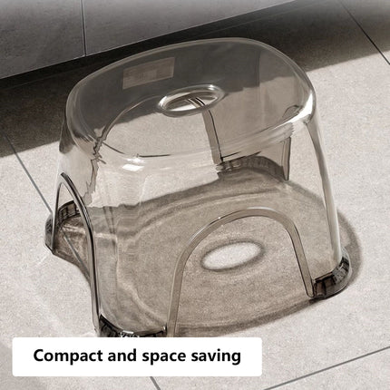 4pcs Transparent Plastic Stool Stackable Anti Slip 35.5 x 29.5 x 27cm Durable