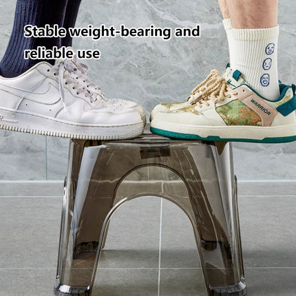 4pcs Transparent Plastic Stool Stackable Anti Slip 35.5 x 29.5 x 27cm Durable