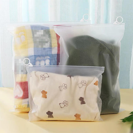 Drawstring Bag Set 50PCS Frosted Travel Storage Bags Transparent Organizer