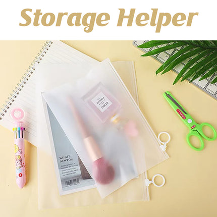 Drawstring Bag Set 50PCS Frosted Travel Storage Bags Transparent Organizer