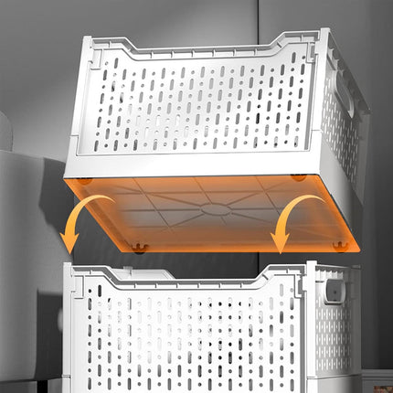 Foldable Stackable Storage Crate Plastic Basket Home Organiser 38.5 x 29 x 23cm