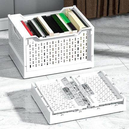 Foldable Stackable Storage Crate Plastic Basket Home Organiser 38.5 x 29 x 23cm