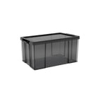 Plastic Storage Box 25L 50L Stackable Clear Front Clothes Organiser With Lid