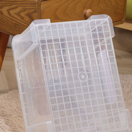 Clear Plastic Storage Box Stackable Large Capacity With Lid Handle Home Use