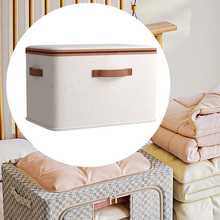 Large-Capacity Home Fabric Foldable Clothes Storage Basket with Lid for Pants