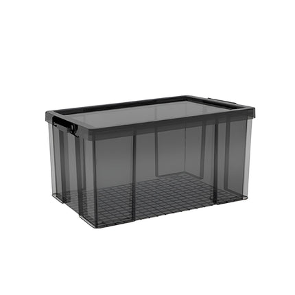 Plastic Storage Box 25L 50L Stackable Clear Front Clothes Organiser With Lid
